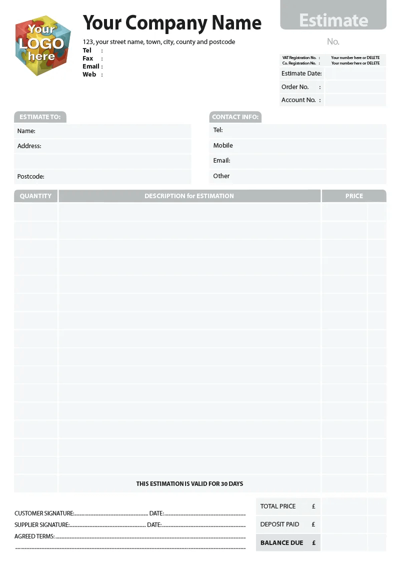 Estimate Pads For NCR Print From 54 TradePrintingUK