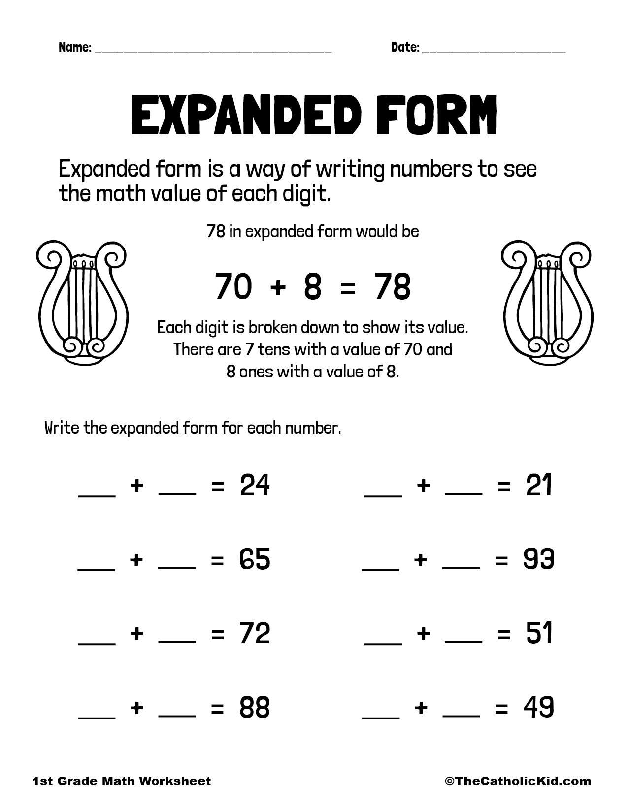 Expanded Form Worksheet TheCatholicKid Worksheets Library