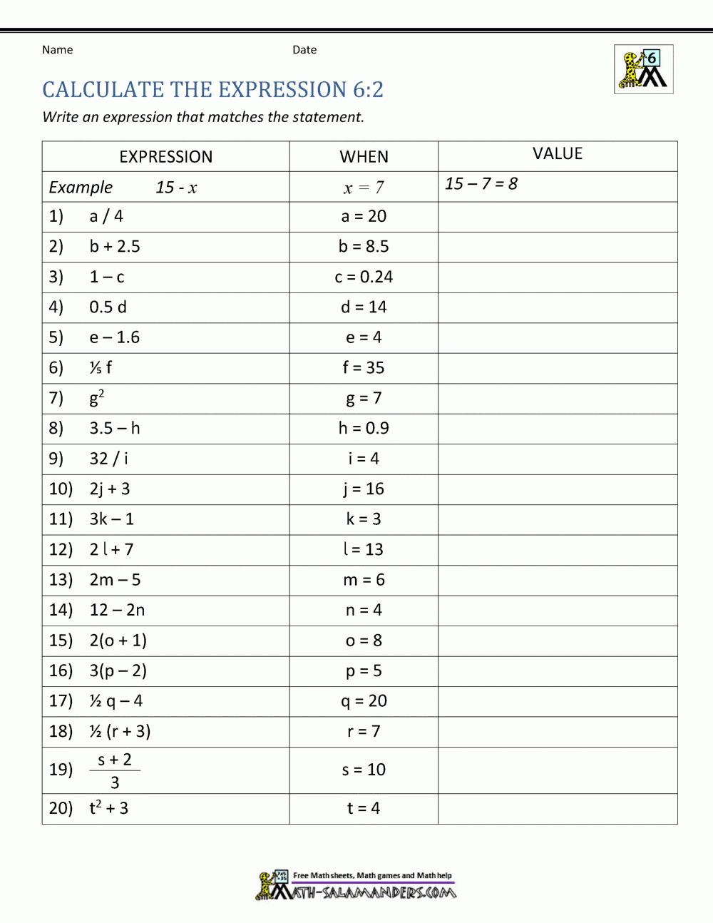 Free Printable Math Worksheets Rewrite Equations In Standard Form Algebra