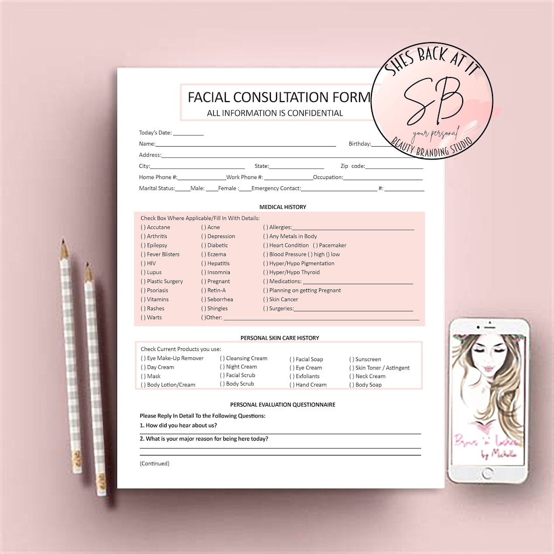 Free Printable Facial Intake Form