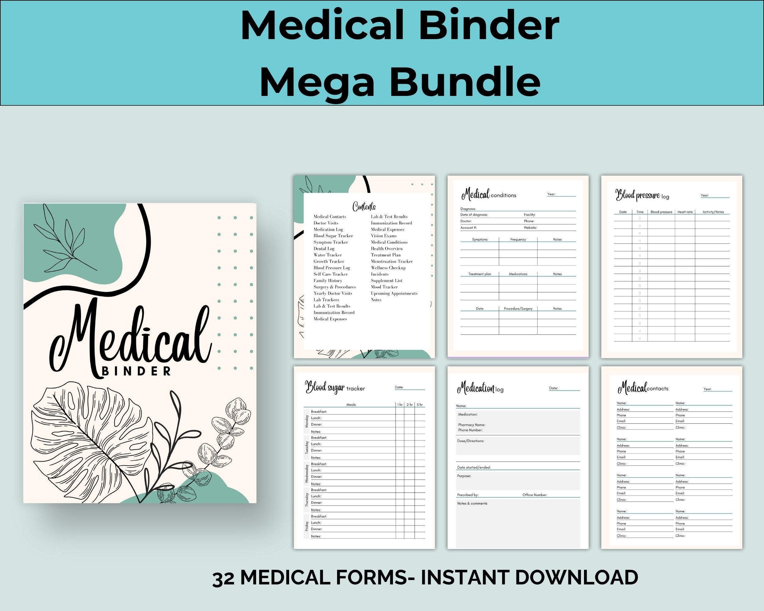 Family Medical Binder Special Needs Child Caregiver Binder 