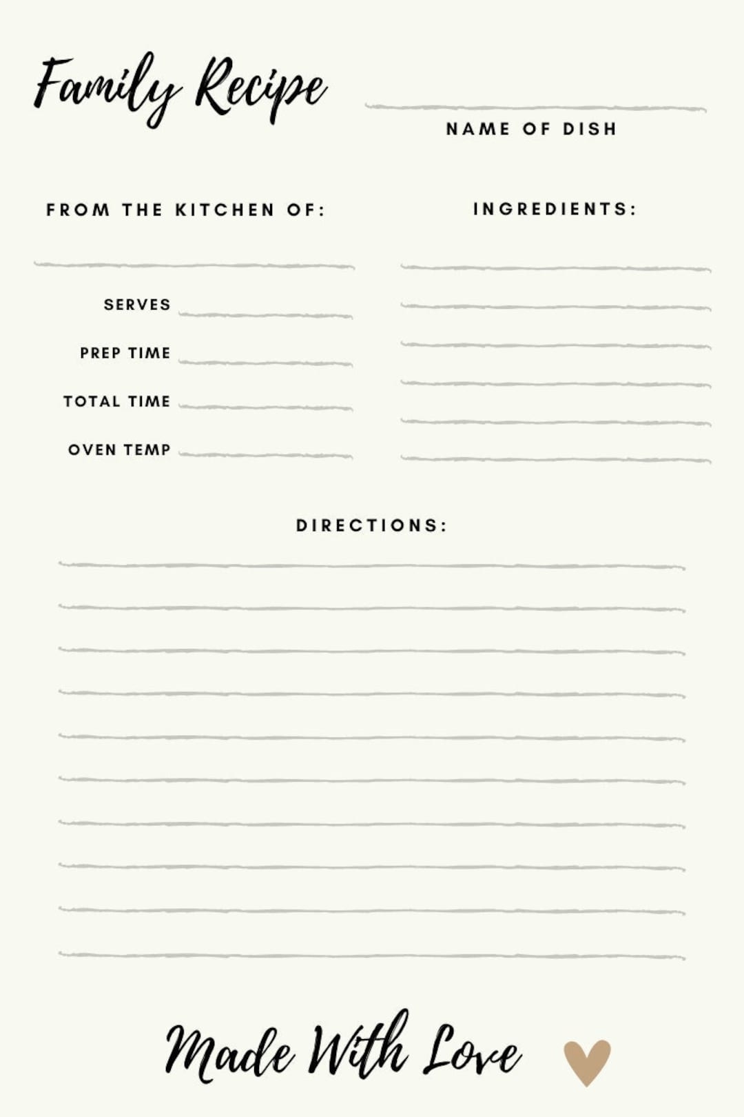 Free Cookbook Order Form Printable