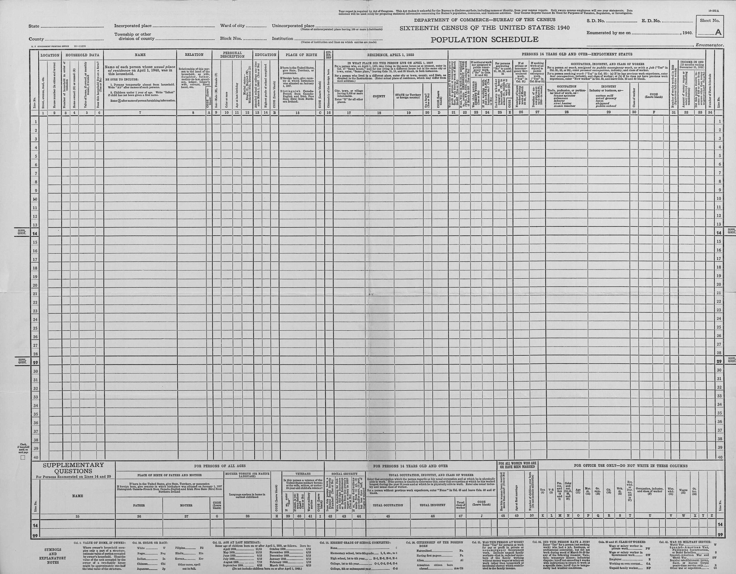 File 1940 Census Form Large jpg Wikipedia