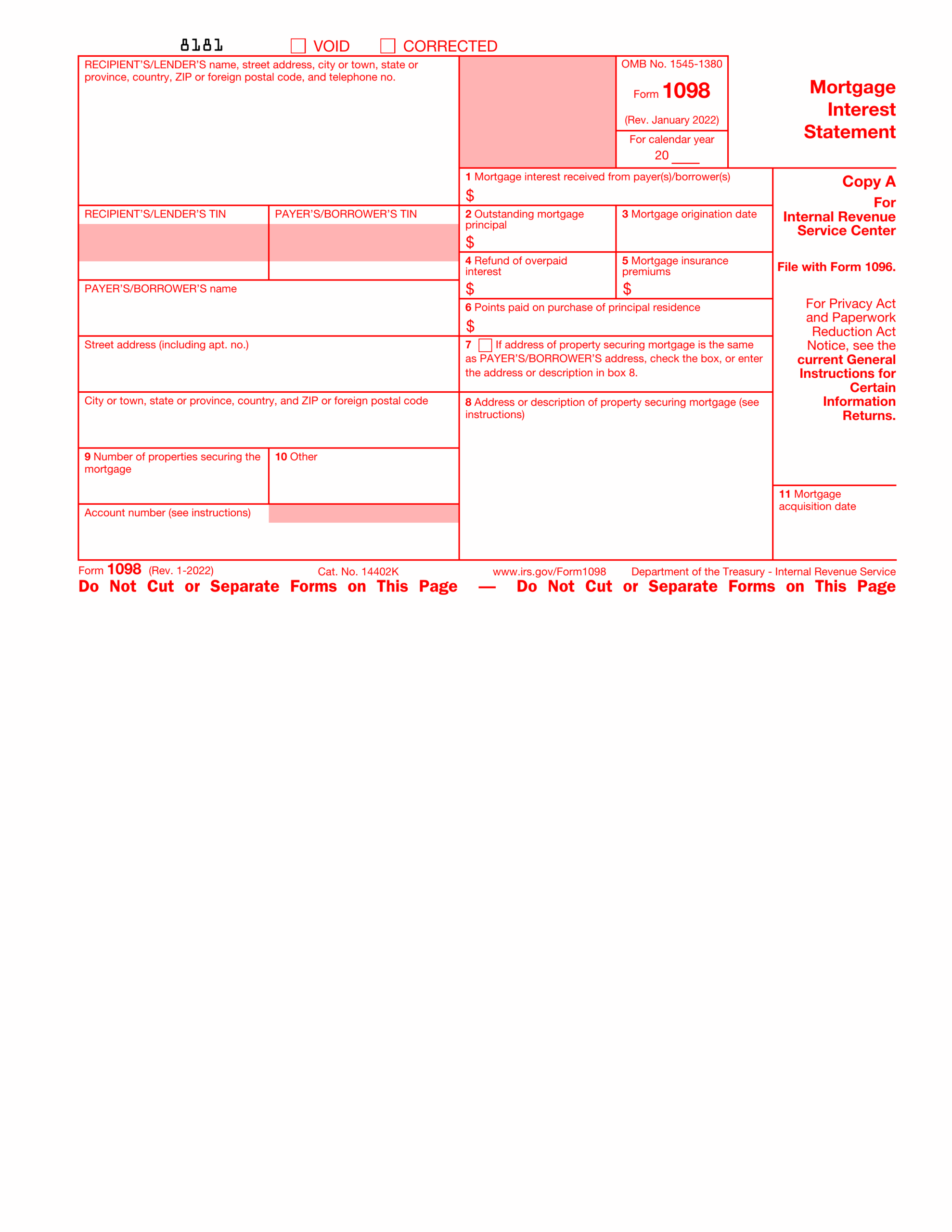 Fill Form 1098 2024 2025 Create Edit Forms Online