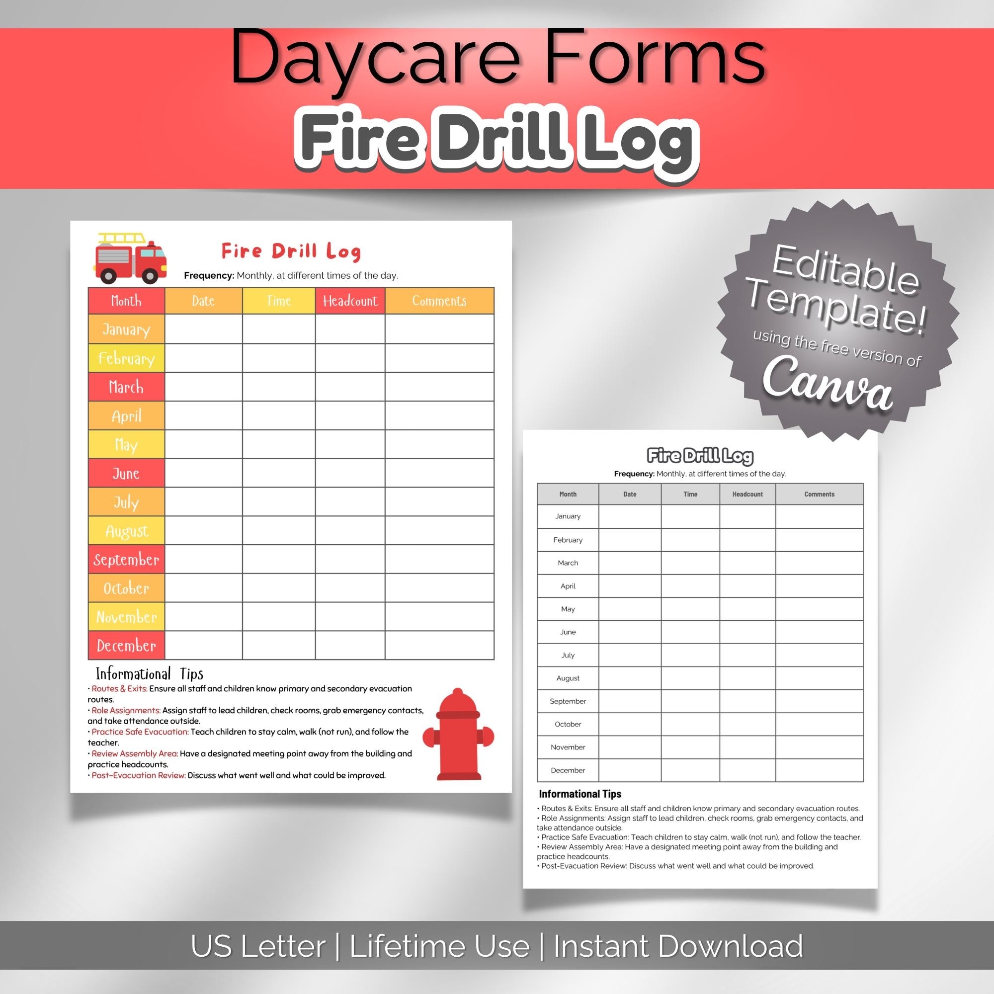 Free Printable Fire Drill Forms