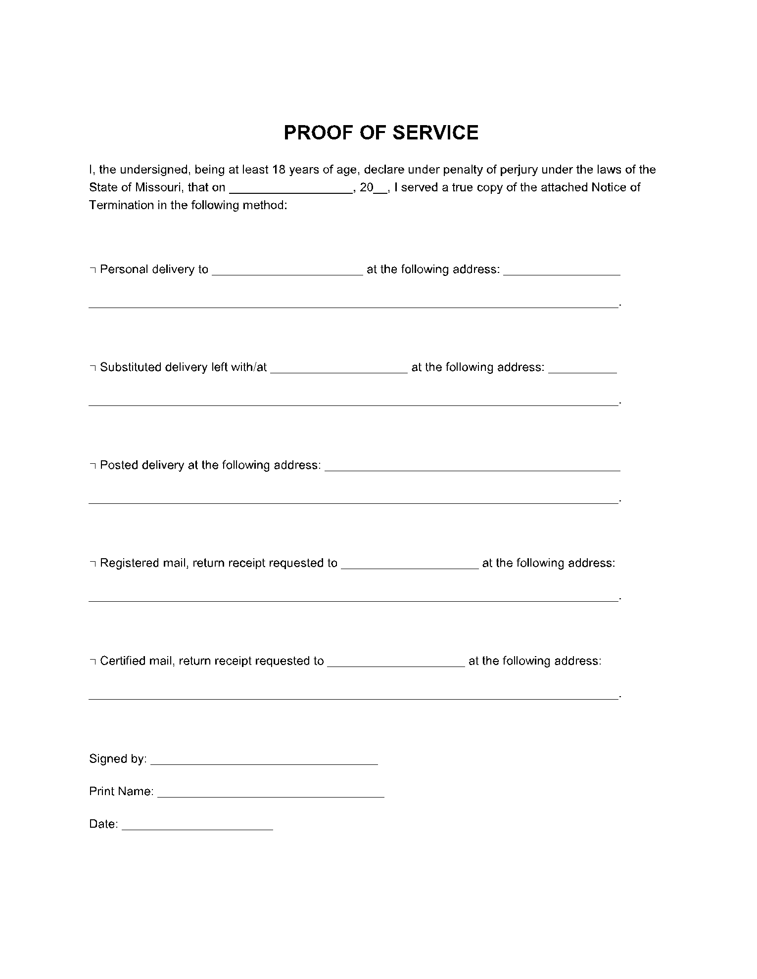 Downloadable Free Printable 3 Day Notice Form