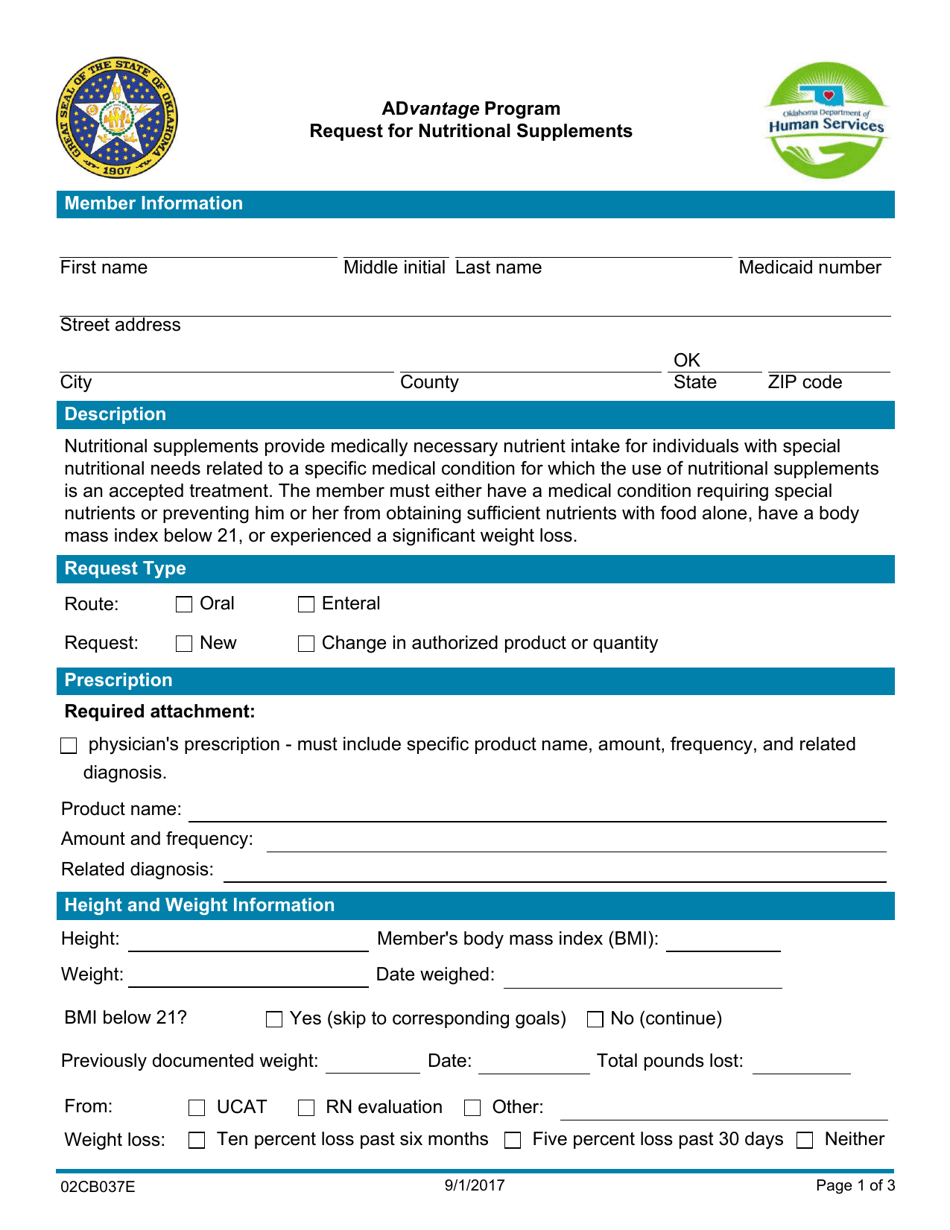 Form 02CB037E Fill Out Sign Online And Download Fillable PDF Oklahoma Templateroller