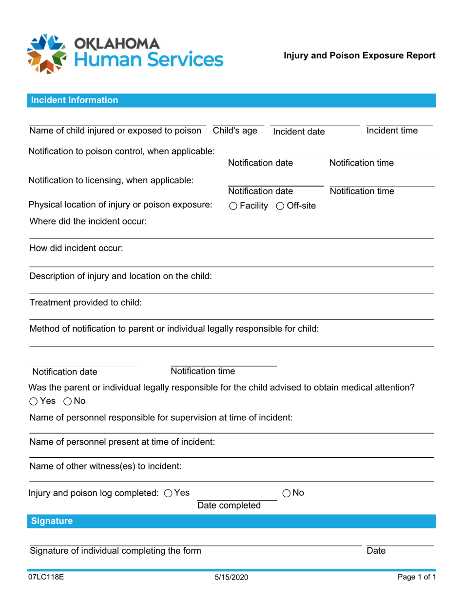 Form 07LC118E Fill Out Sign Online And Download Fillable PDF Oklahoma Templateroller