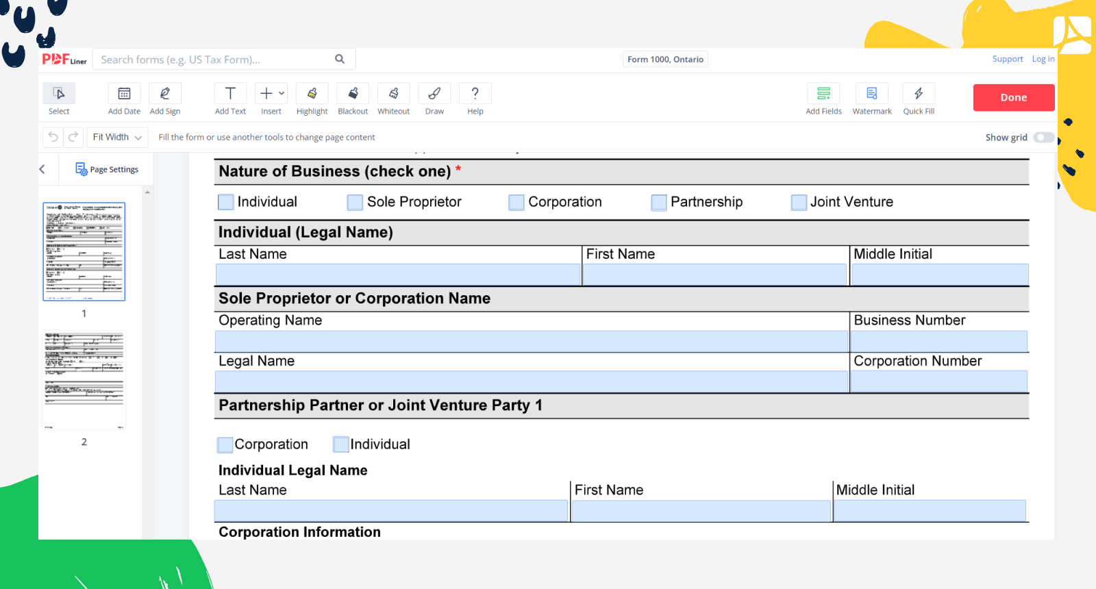 Form 1000 Ontario 2022 2024 Sign Forms Online PDFLiner