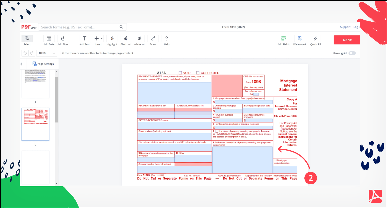 Form 1098 2023 2024 Edit PDF 1098 Form And Form Filler Online