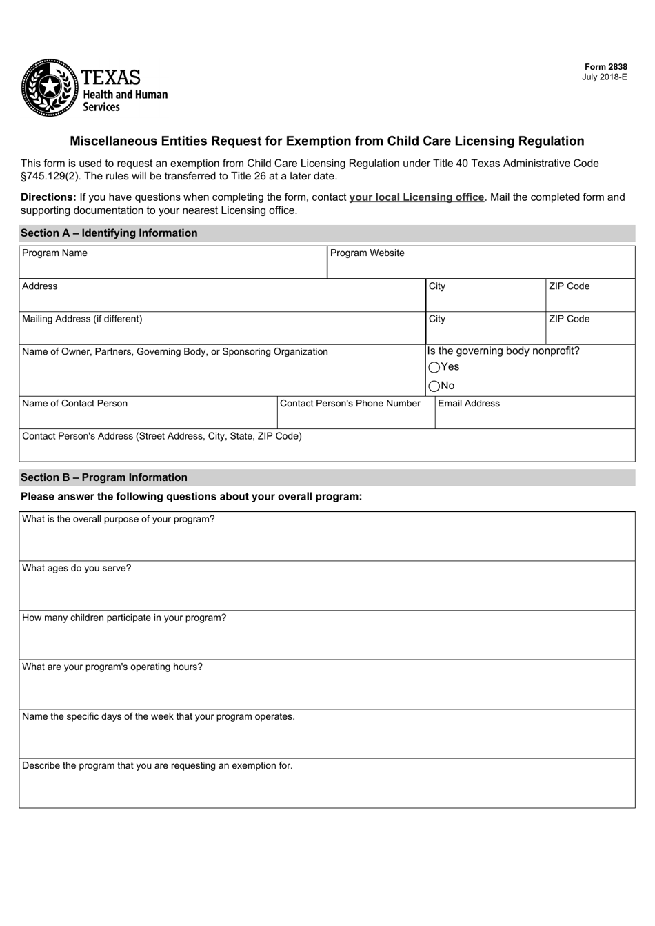 Form 2838 Fill Out Sign Online And Download Fillable PDF Texas Templateroller