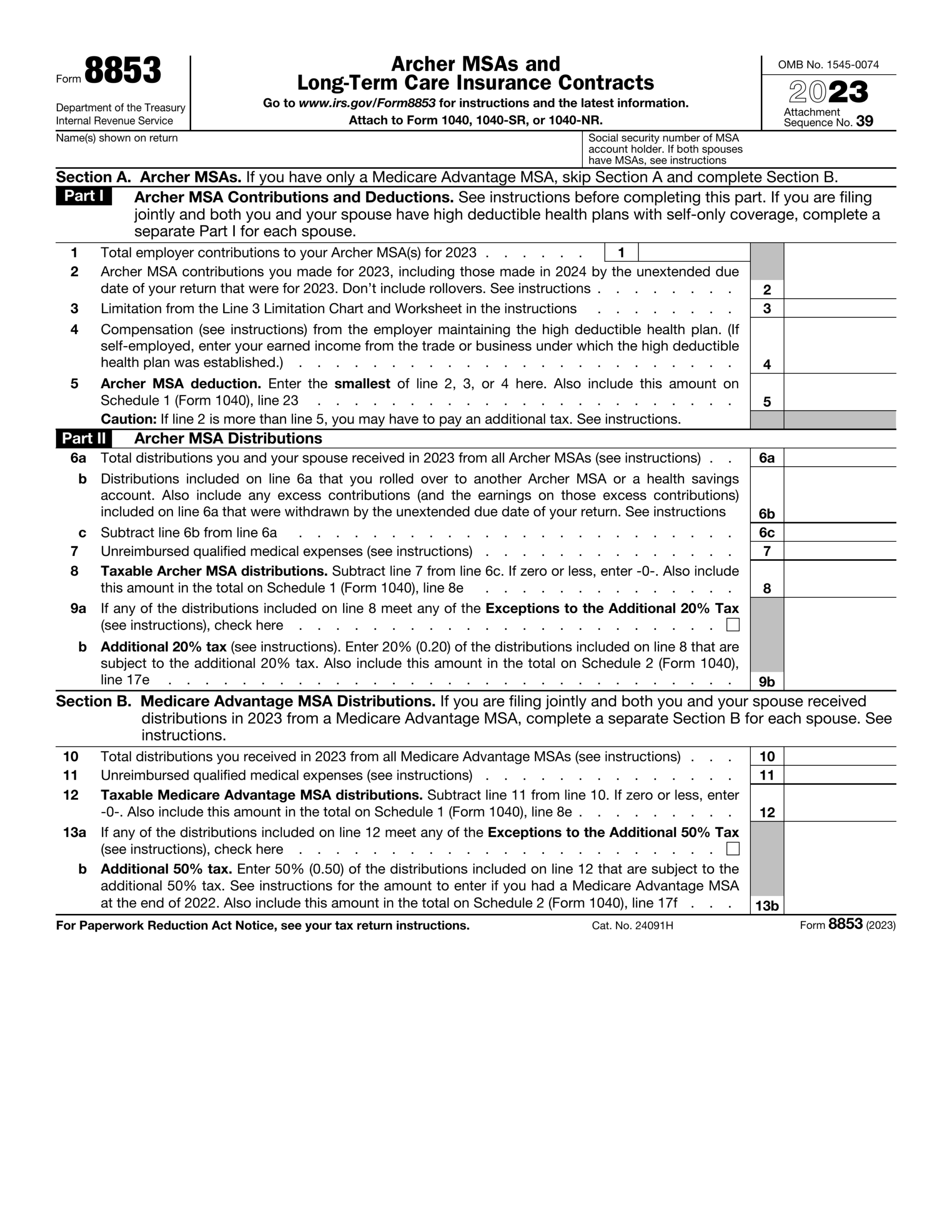 Free Printable Form 4868