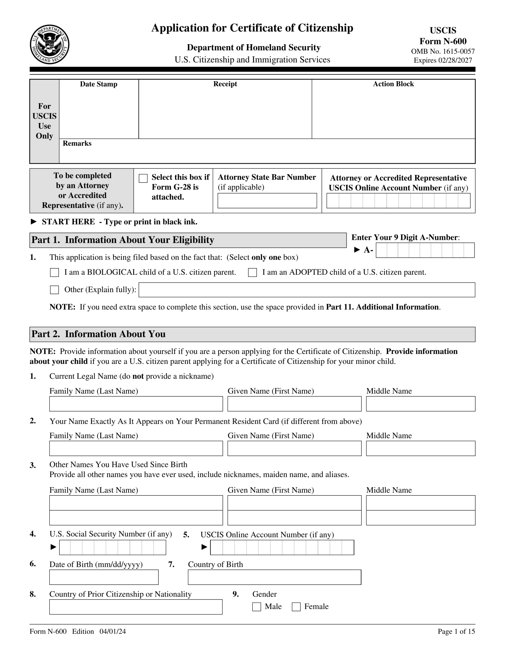Form N 600 2024 2025 Fill Forms Online PDF Guru