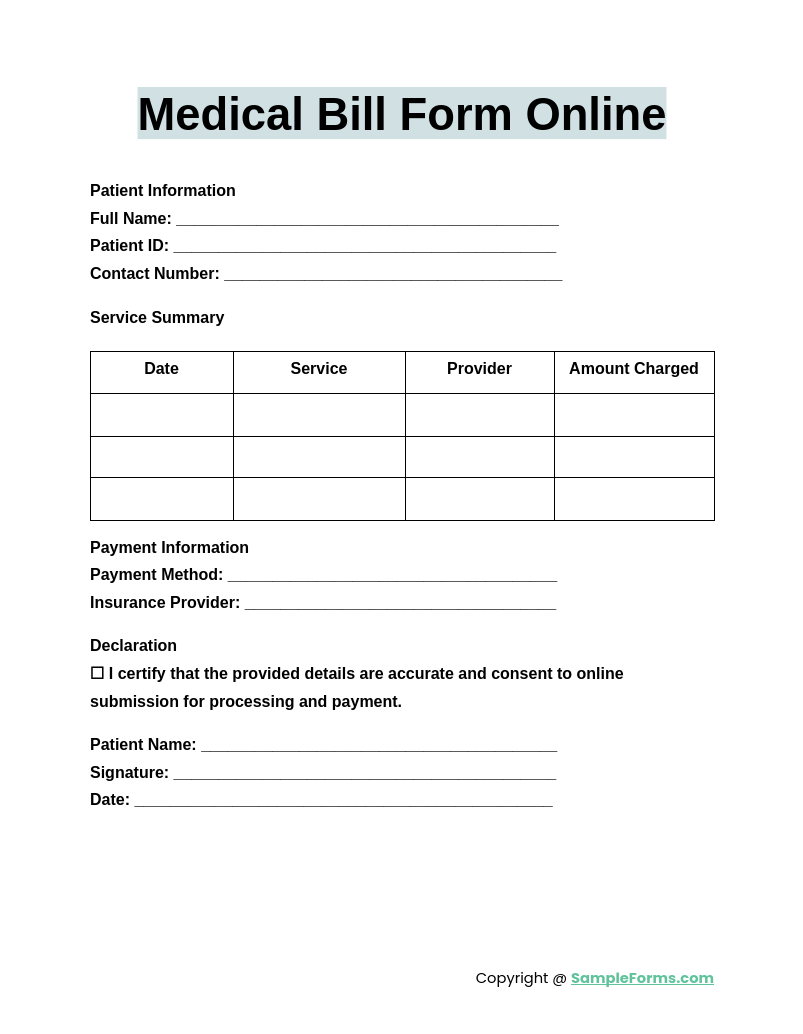 Free Fillable And Printable Ub 04 Claim Form