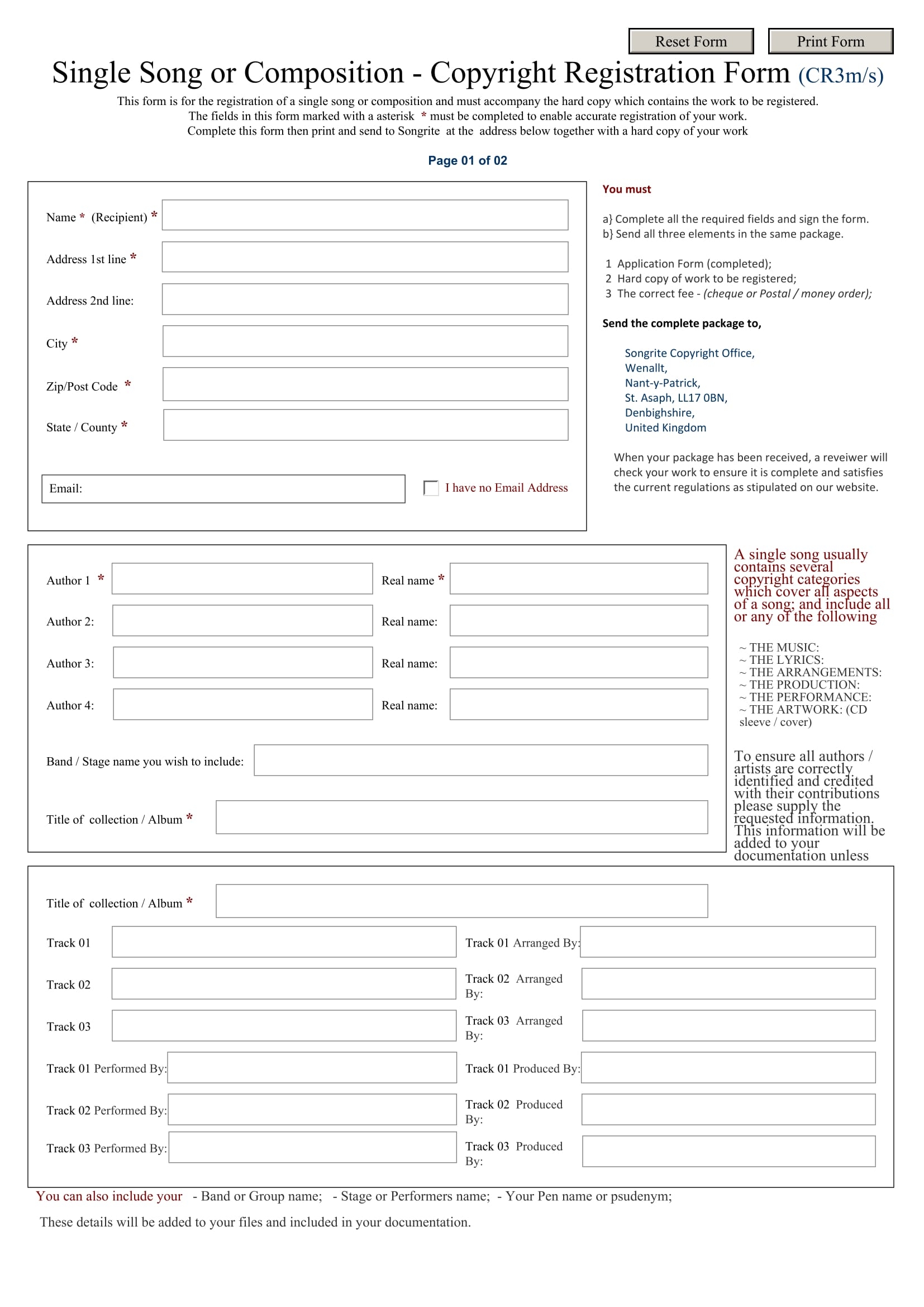 FREE 9 Copyright Registration Forms In PDF