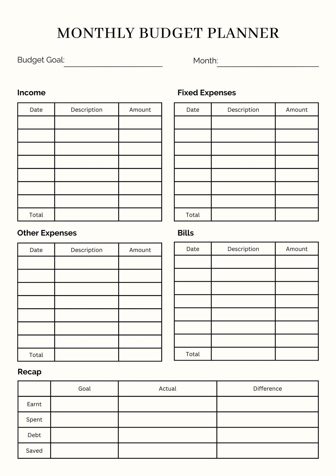 Free Printable Expenses Forms