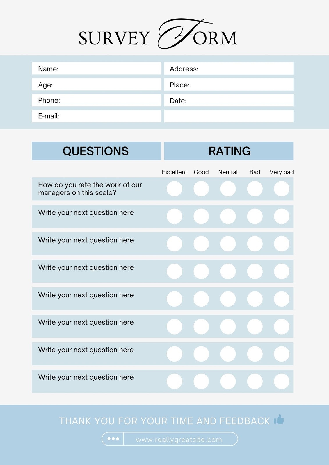 Free Printable Survey Forms