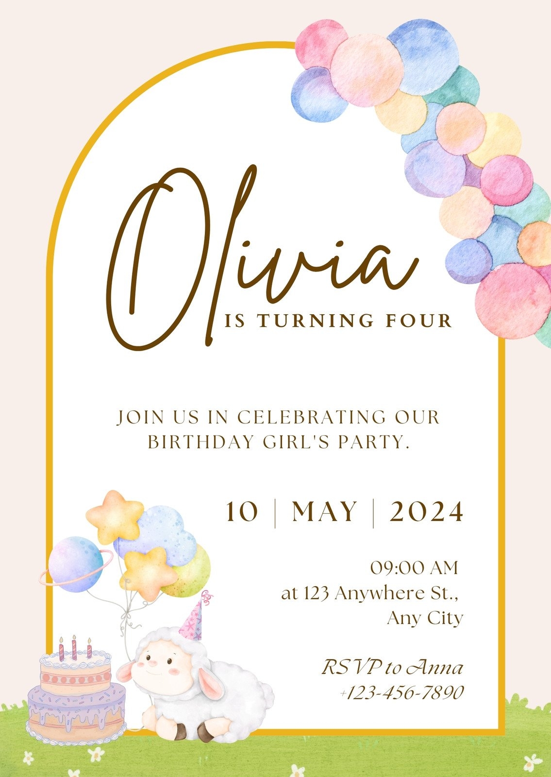 Free Form Fillable Printable Birthday Party Invitations