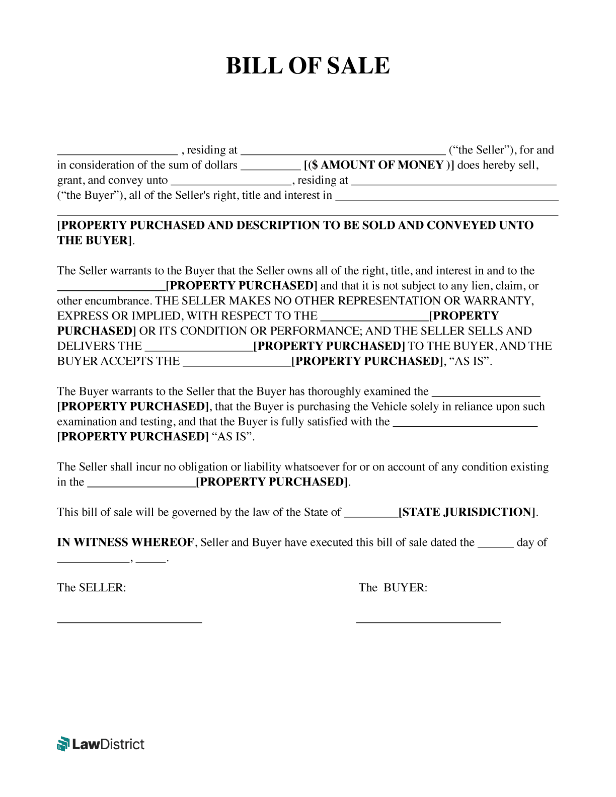 Car Free Printable As Is No Warranty Form