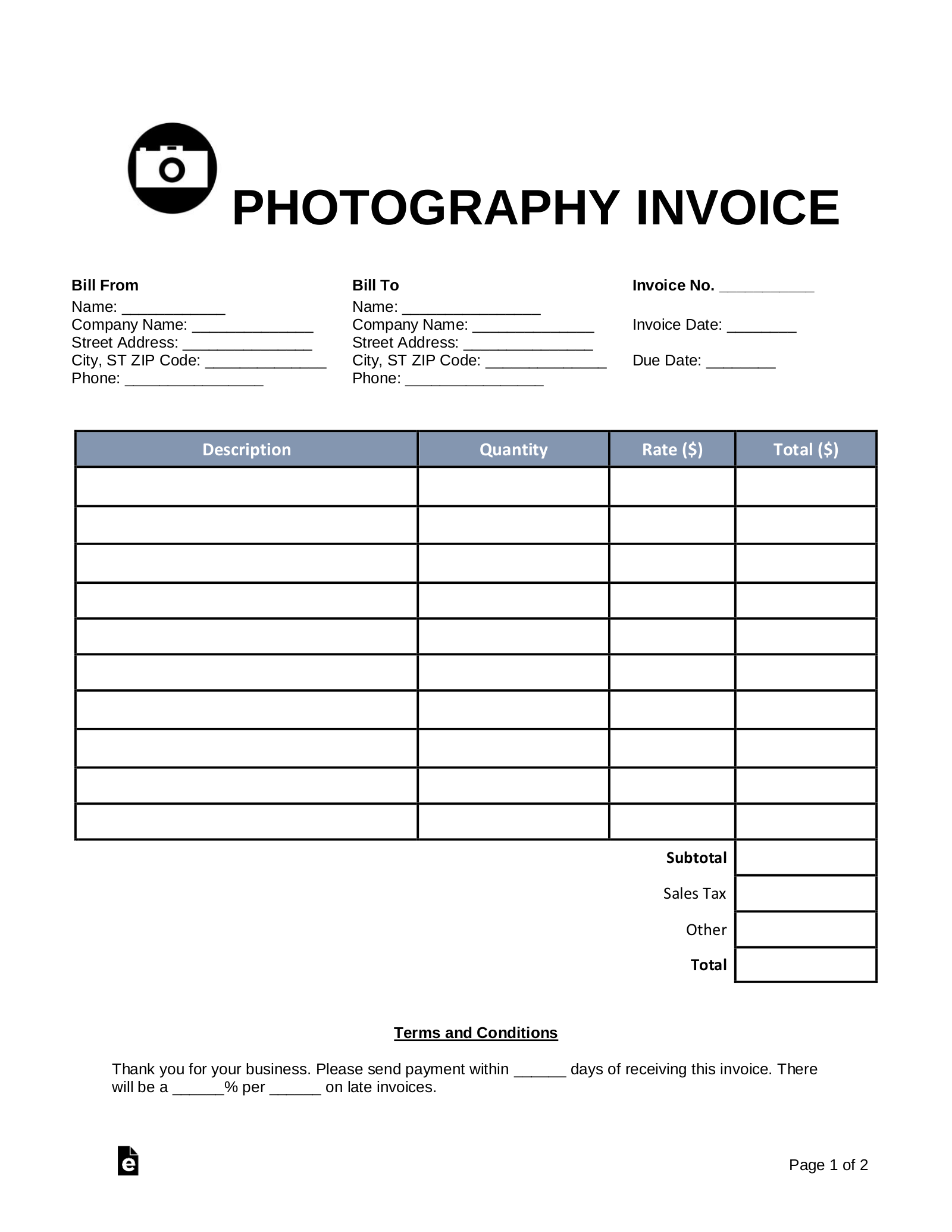 Free Printable Flea Market Invoice Form