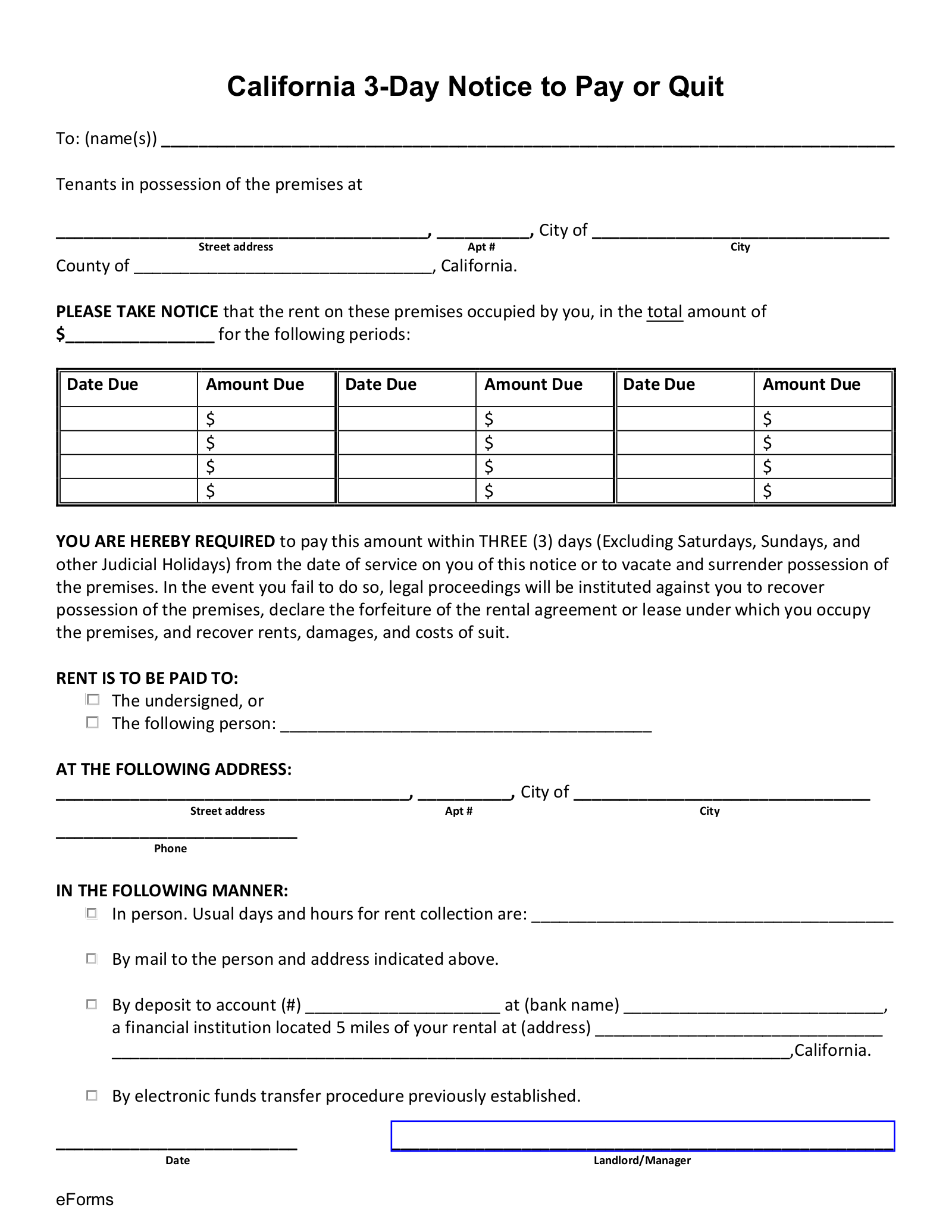 Free Printable Eviction Forms