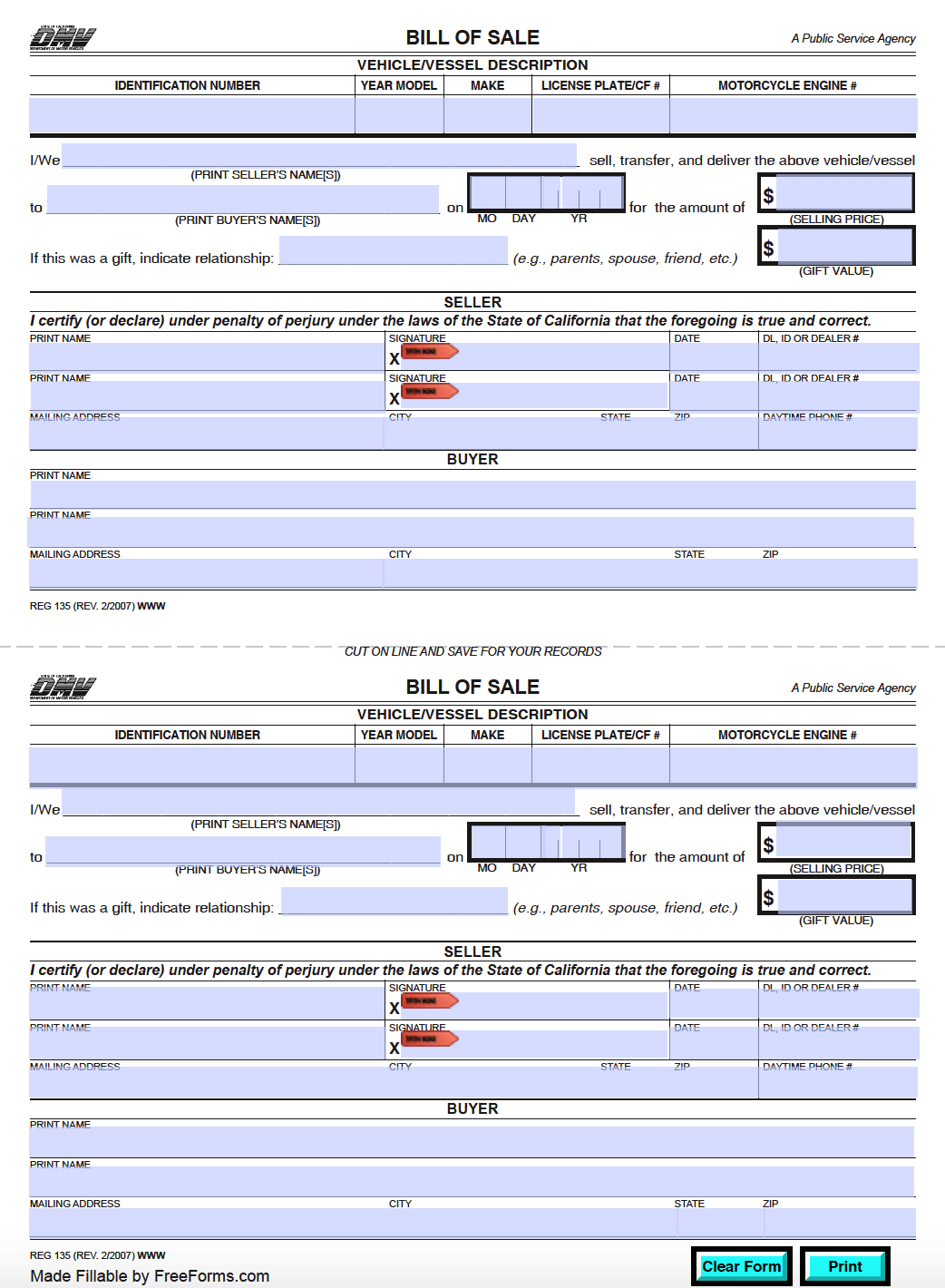 Free Condical Printable Form
