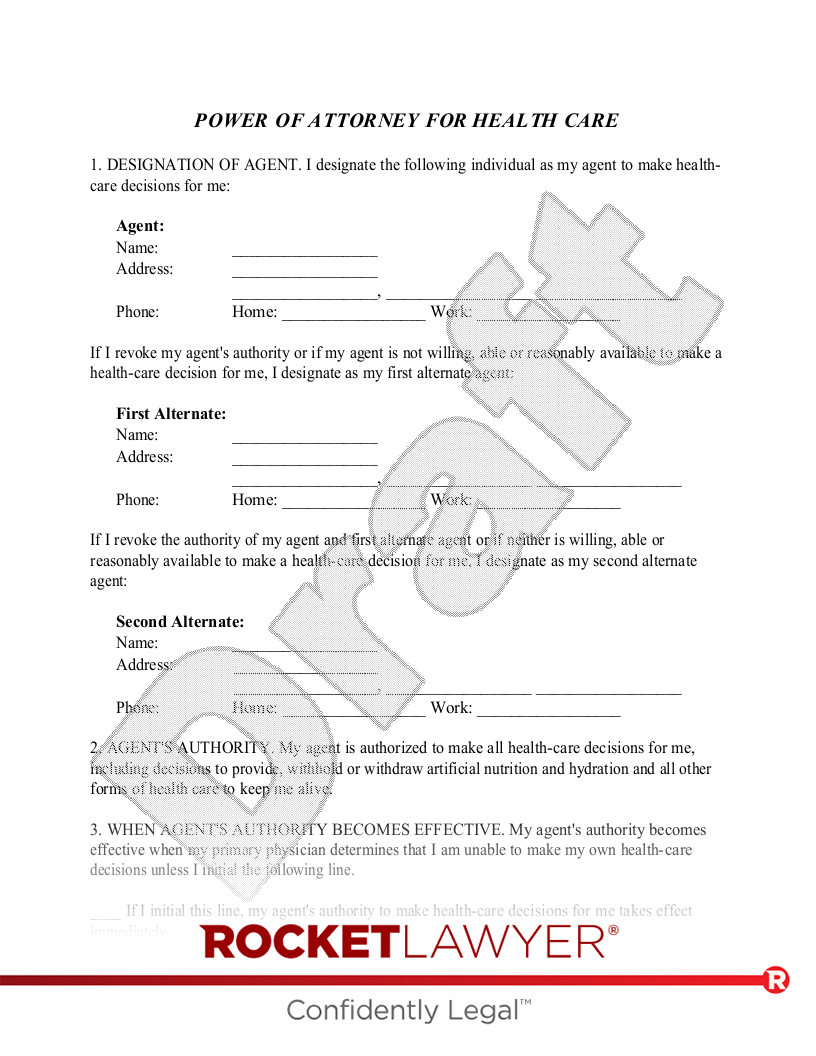 Free California Healthcare POA Make U0026 Download Rocket Lawyer