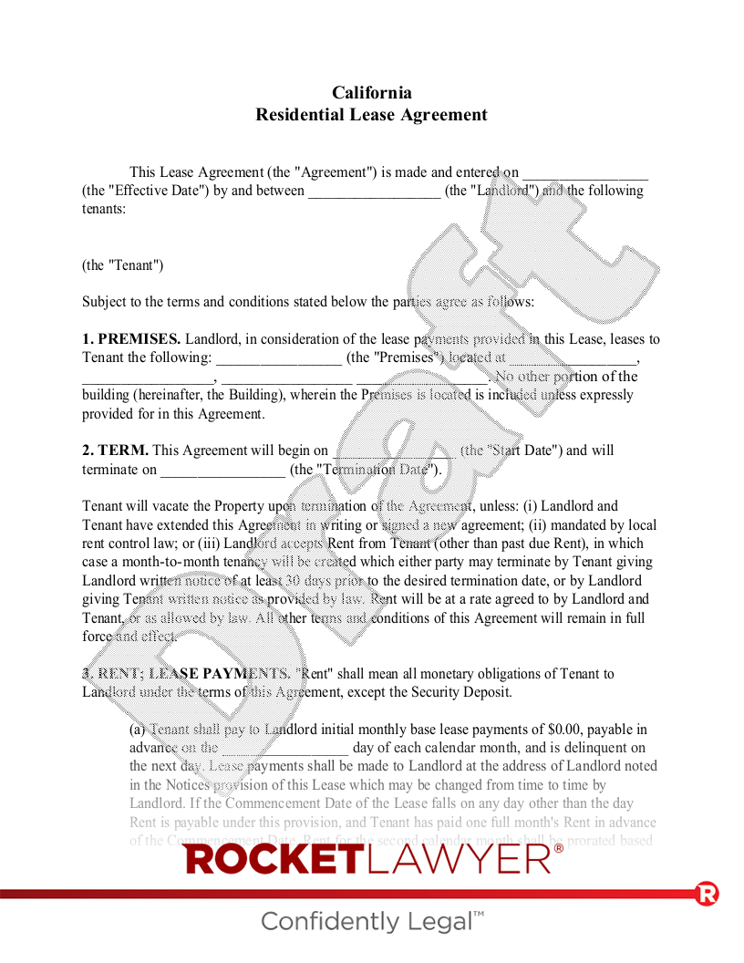 Free California Lease Agreement Free To Print Save U0026 Download