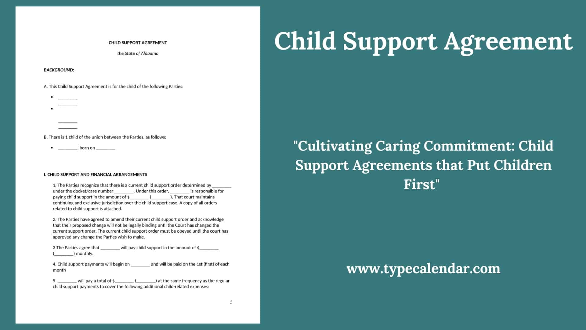 Free Child Support Agreement Templates PDF Word Without Court