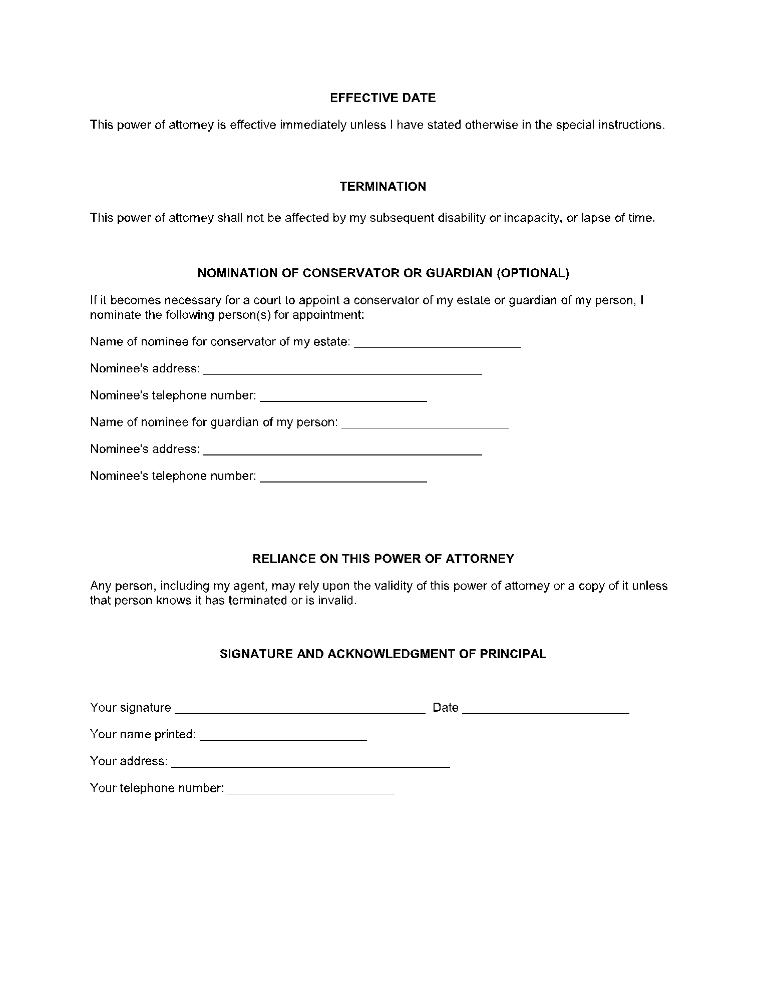 Free Colorado Durable Power Of Attorney Forms PDF CocoSign