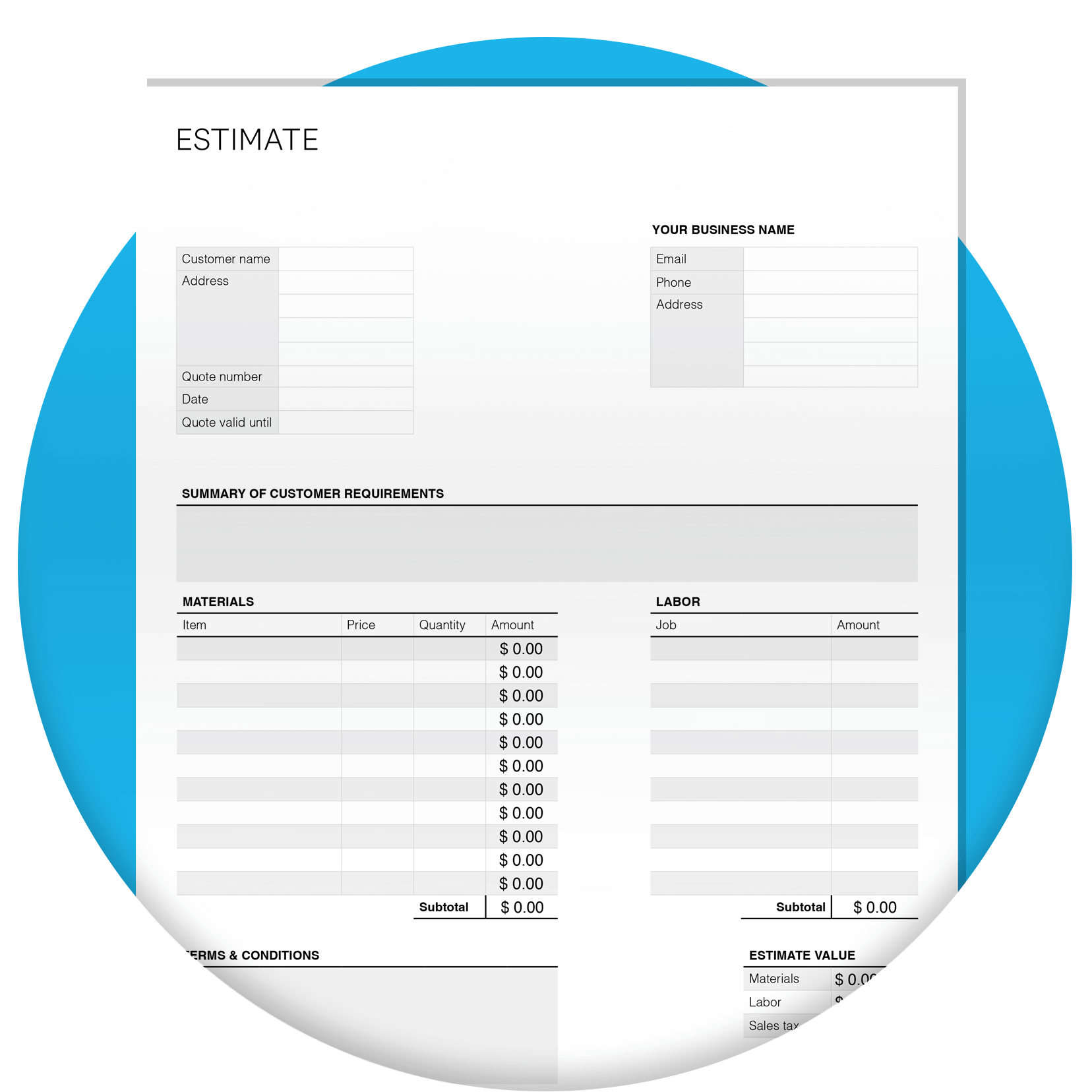 Free Construction Estimate Template Xero US