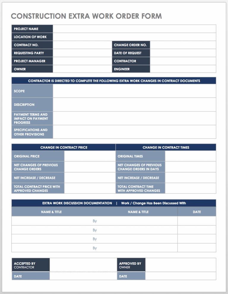 Free Construction Work Order Templates U0026 Forms Smartsheet