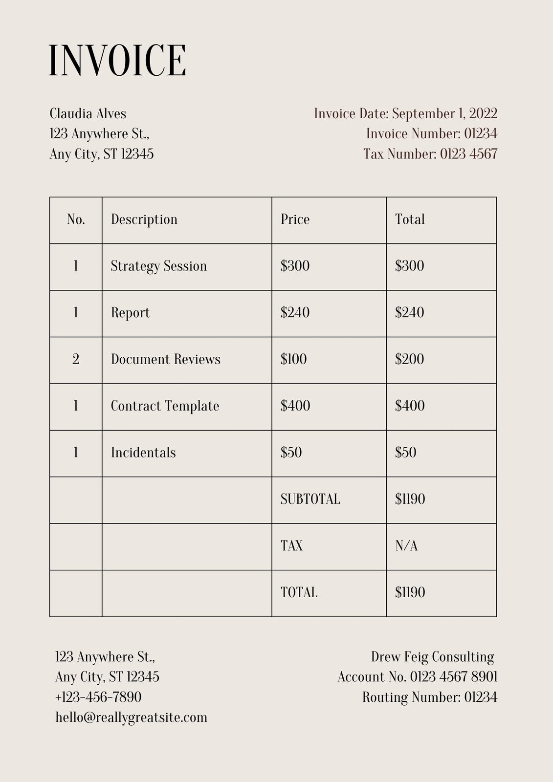 Free Printable Contractor Invoice Form