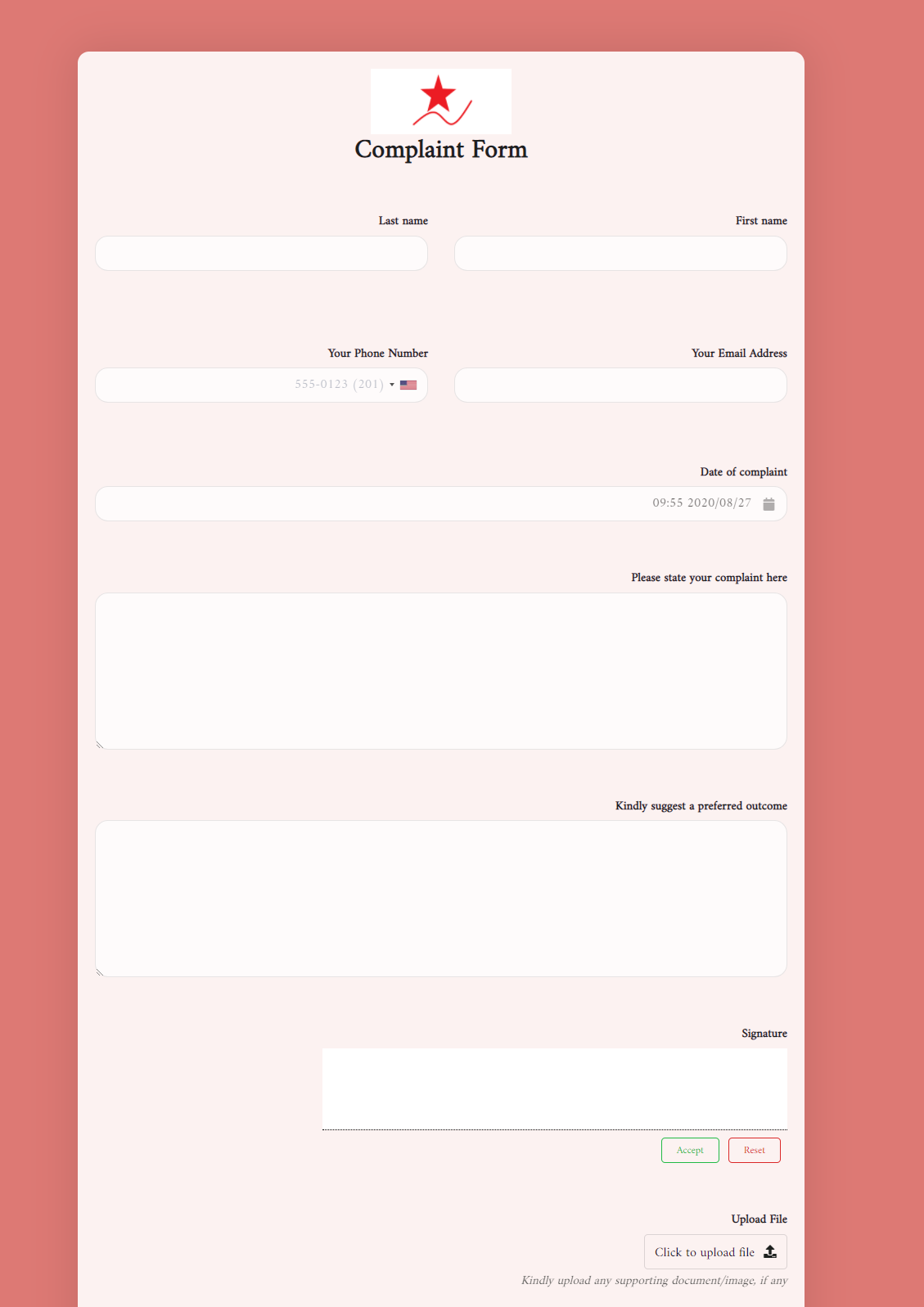Free Printable Customer Complaint Form