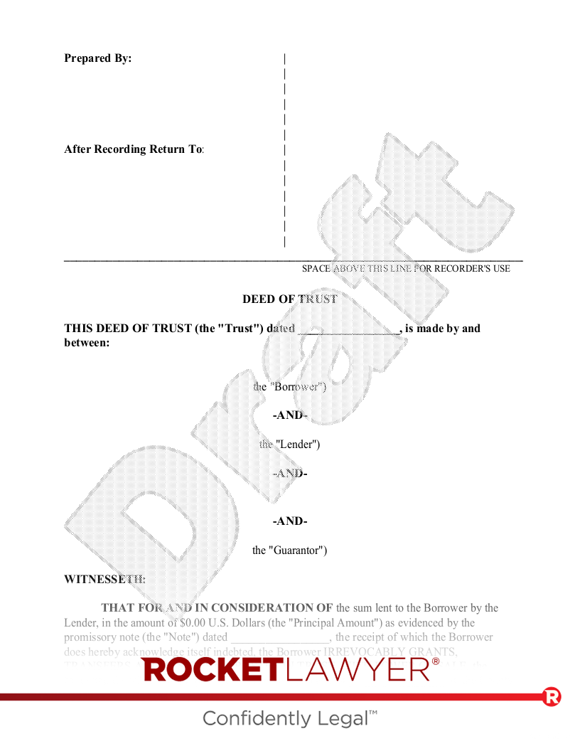 Free Deed Of Trust Template U0026 FAQs Rocket Lawyer