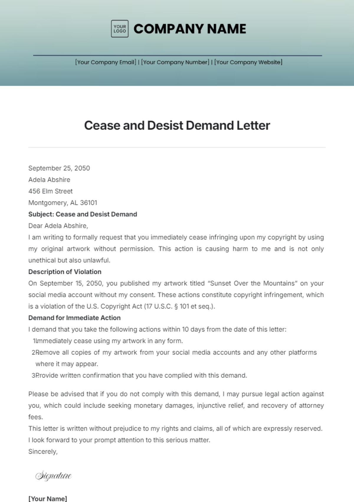 Free Printable Legal Demand For Payment Forms