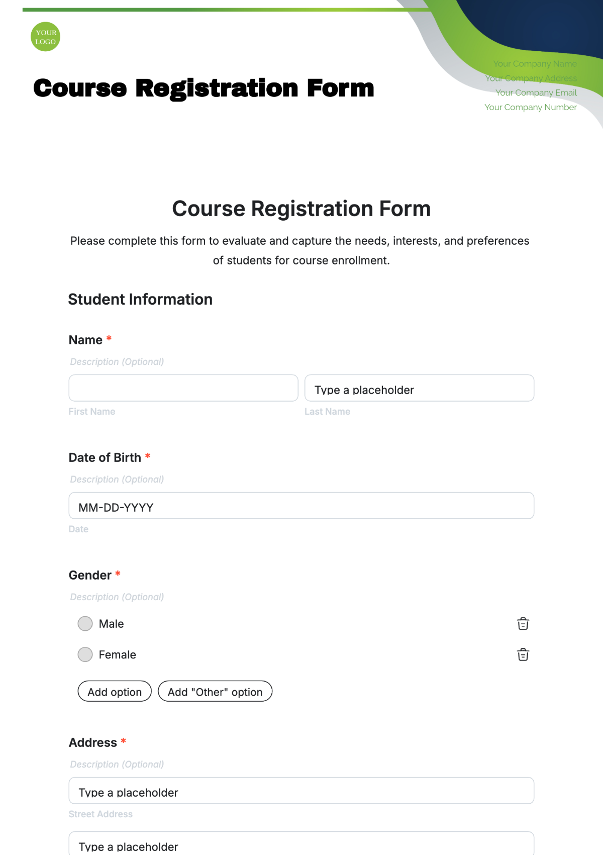 Free Education Form Templates To Edit Online