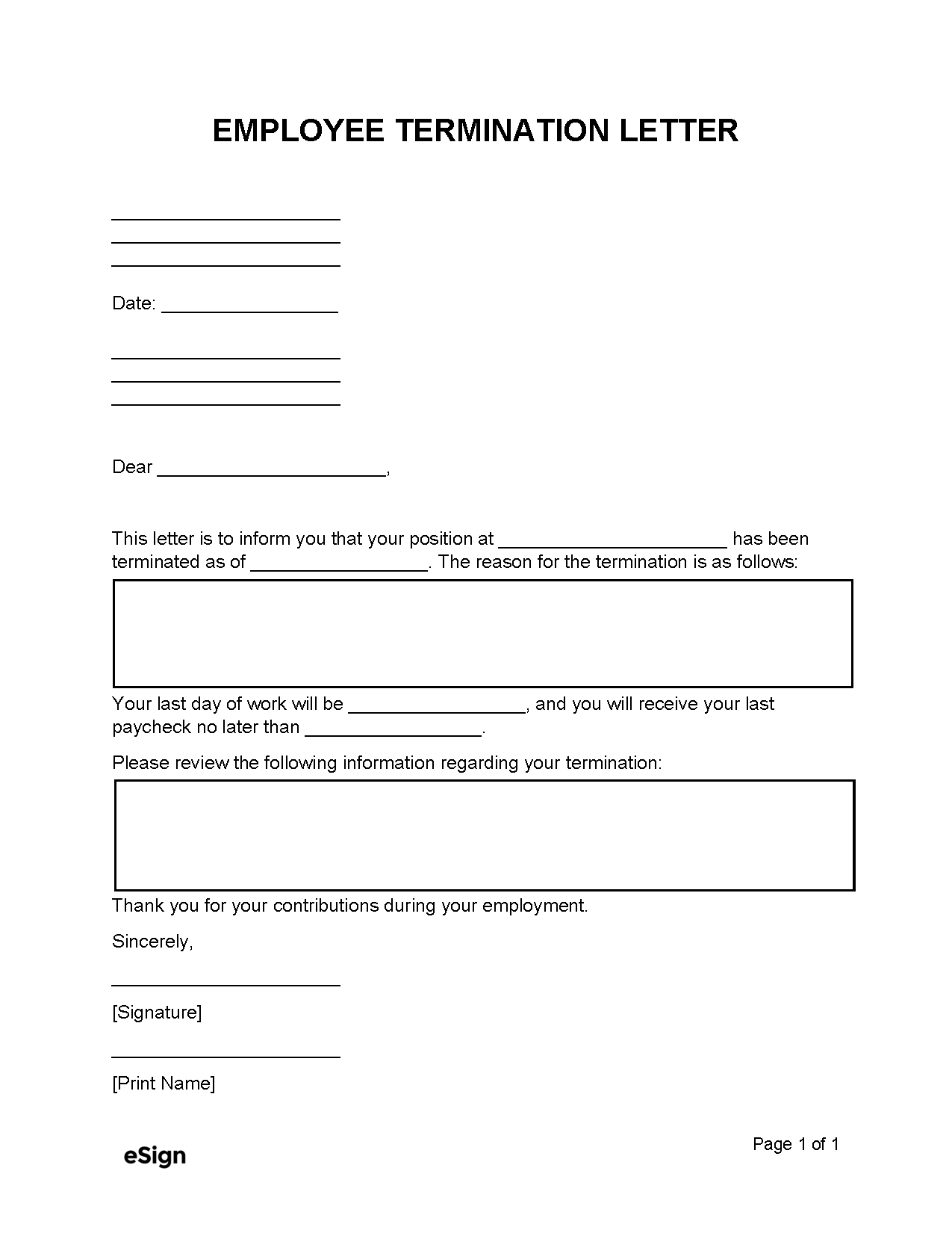 Firing Attorney Form Letter Printable Free