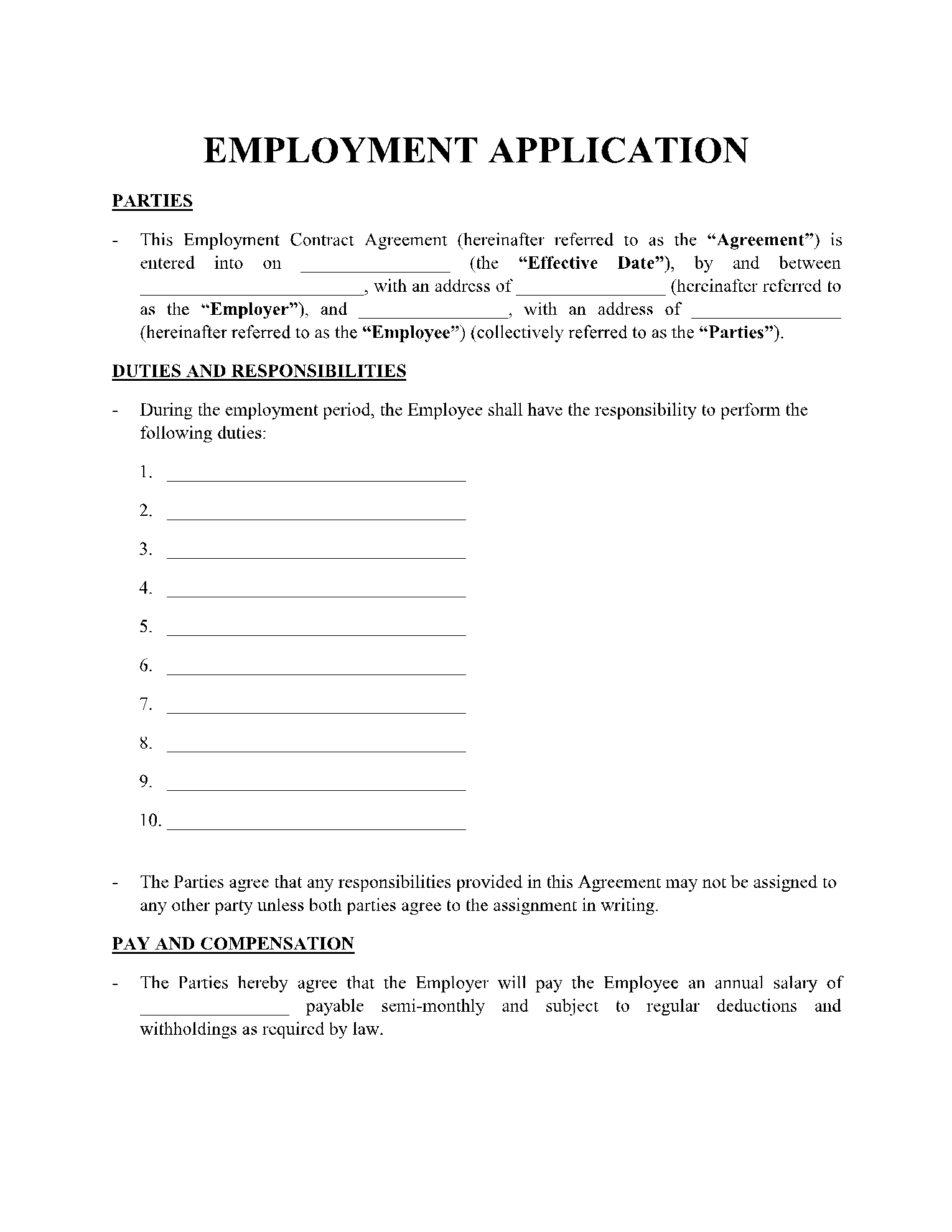 Free Printable Applications Forms