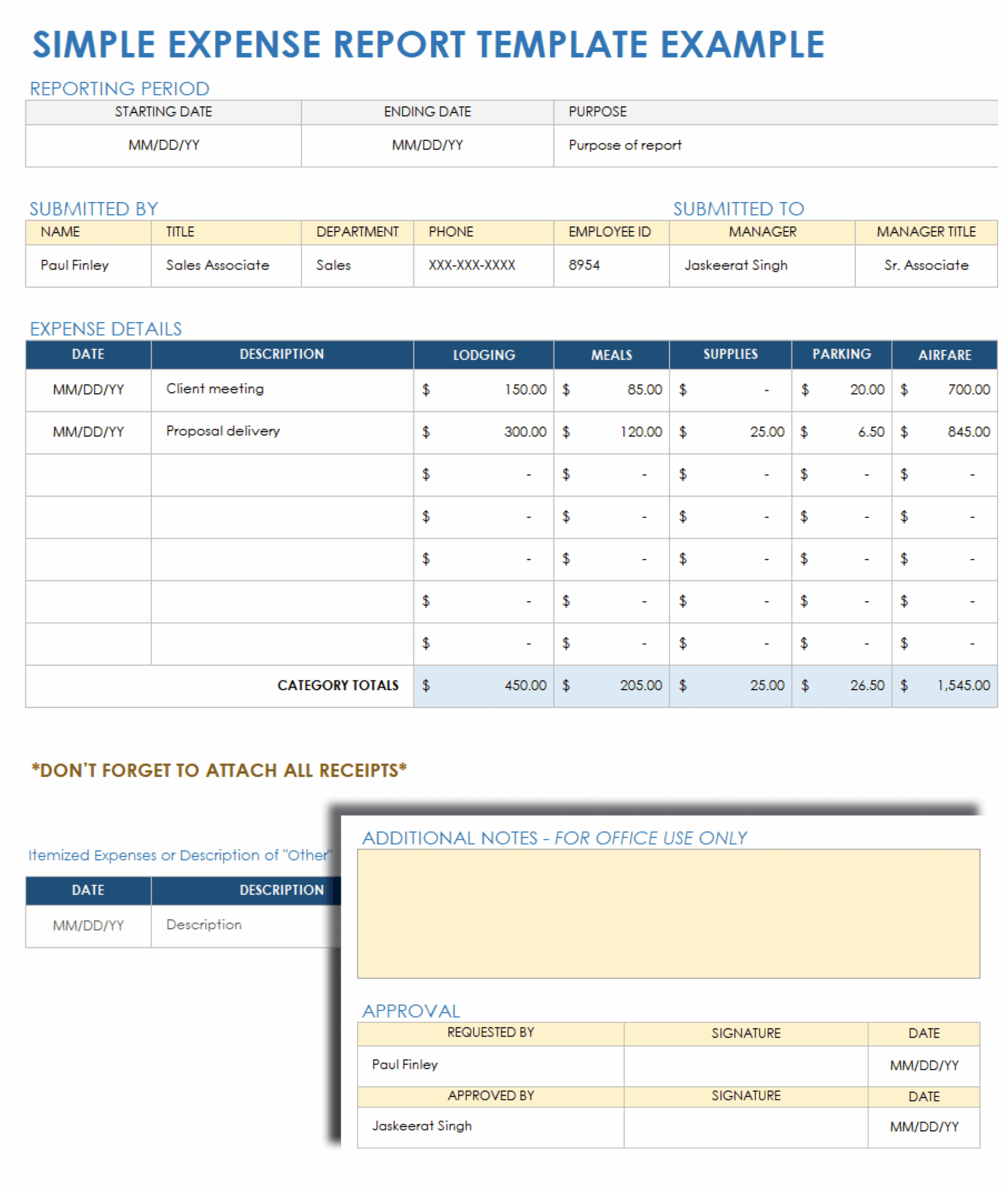 Free Printable Weekly Expense Report Forms