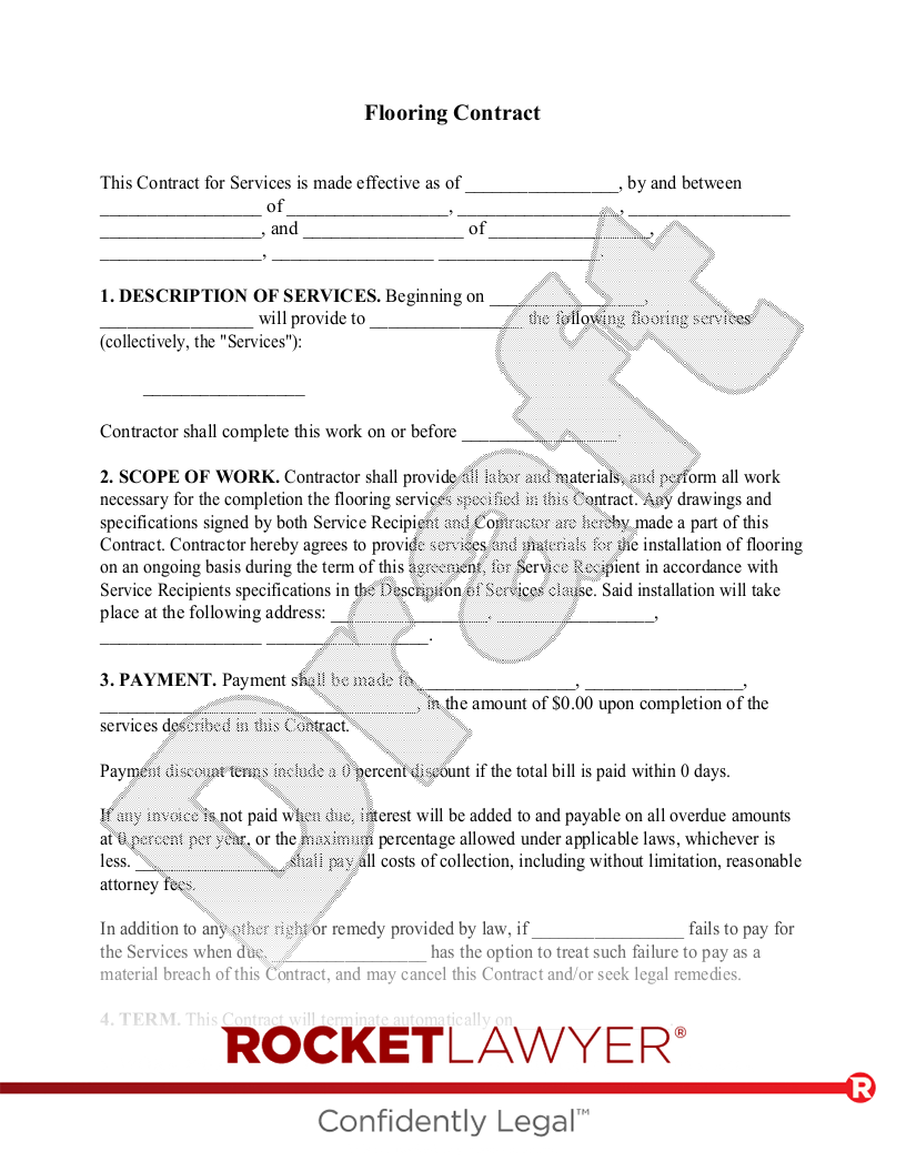 Free Flooring Contract Make U0026 Download Rocket Lawyer