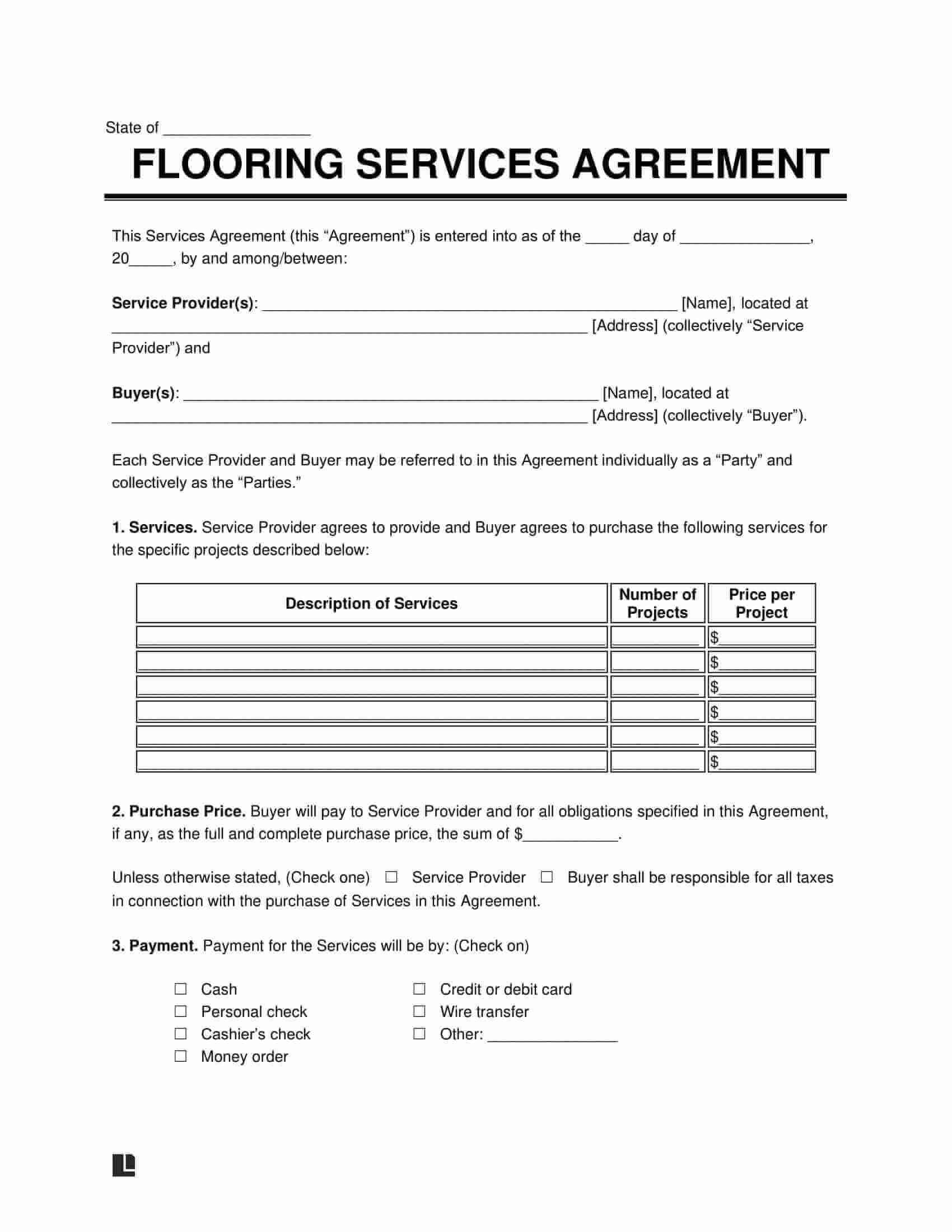 Free Flooring Contract Template PDF U0026 Word
