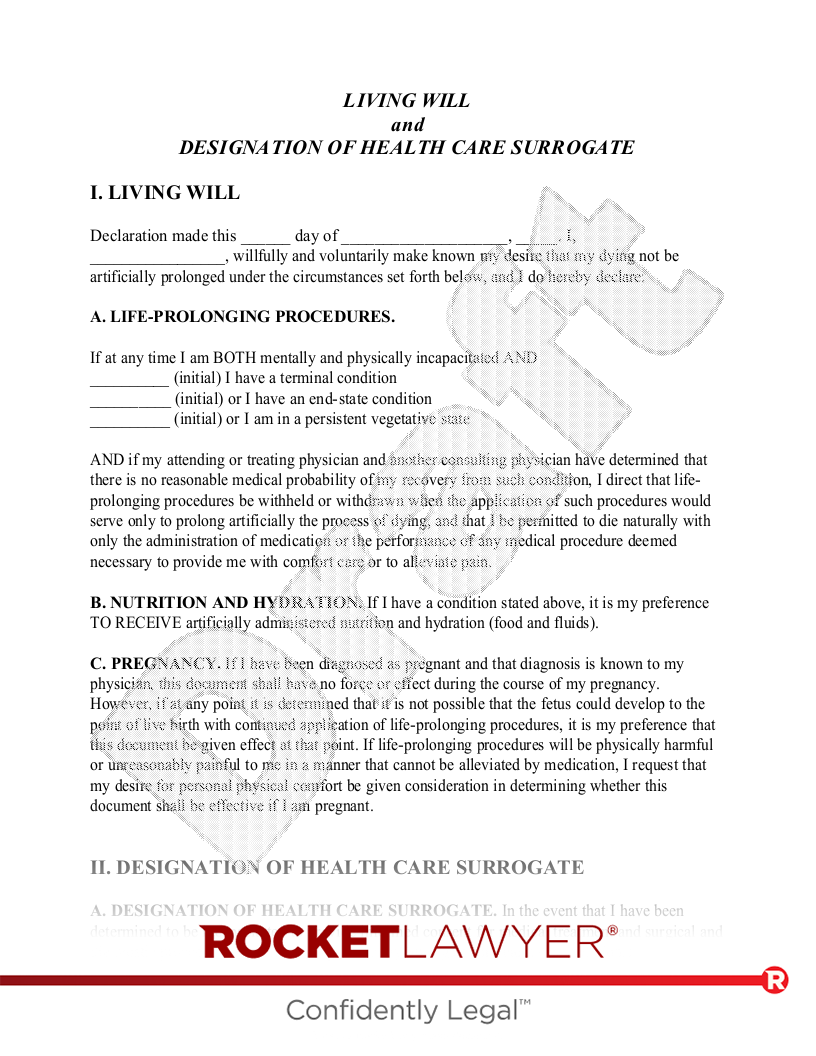 Free Printable Health Care Surrogate Form Florida
