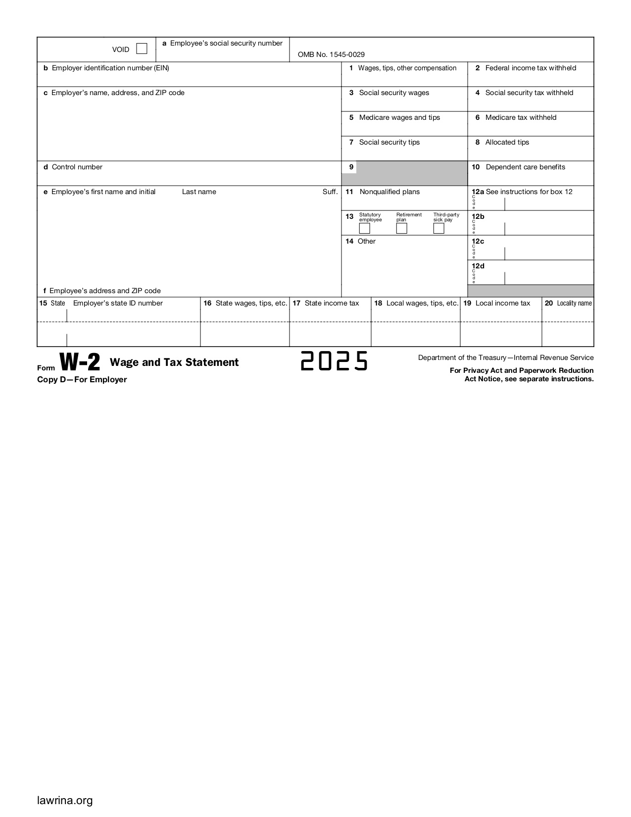 Free Form W 2 Template Download PDF Lawrina