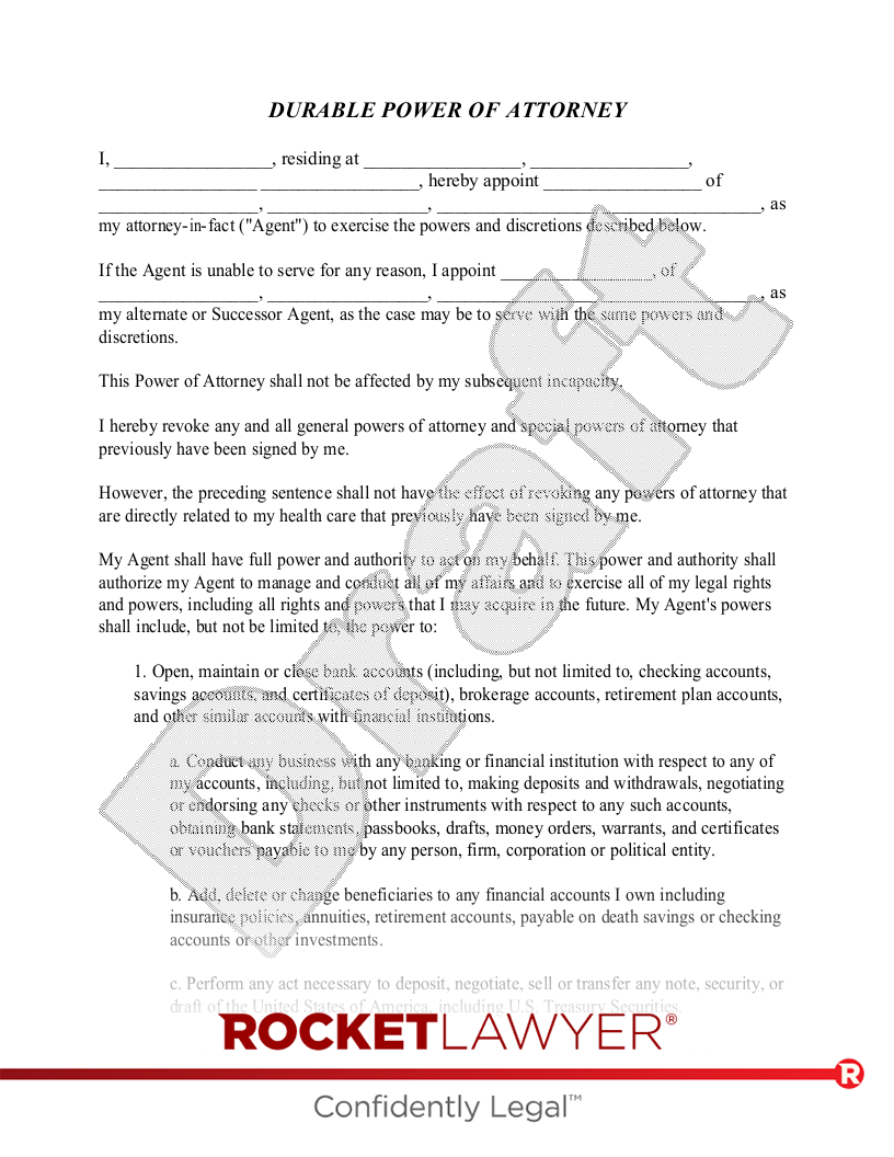Need General Power Of Attorney Free Printable Forms