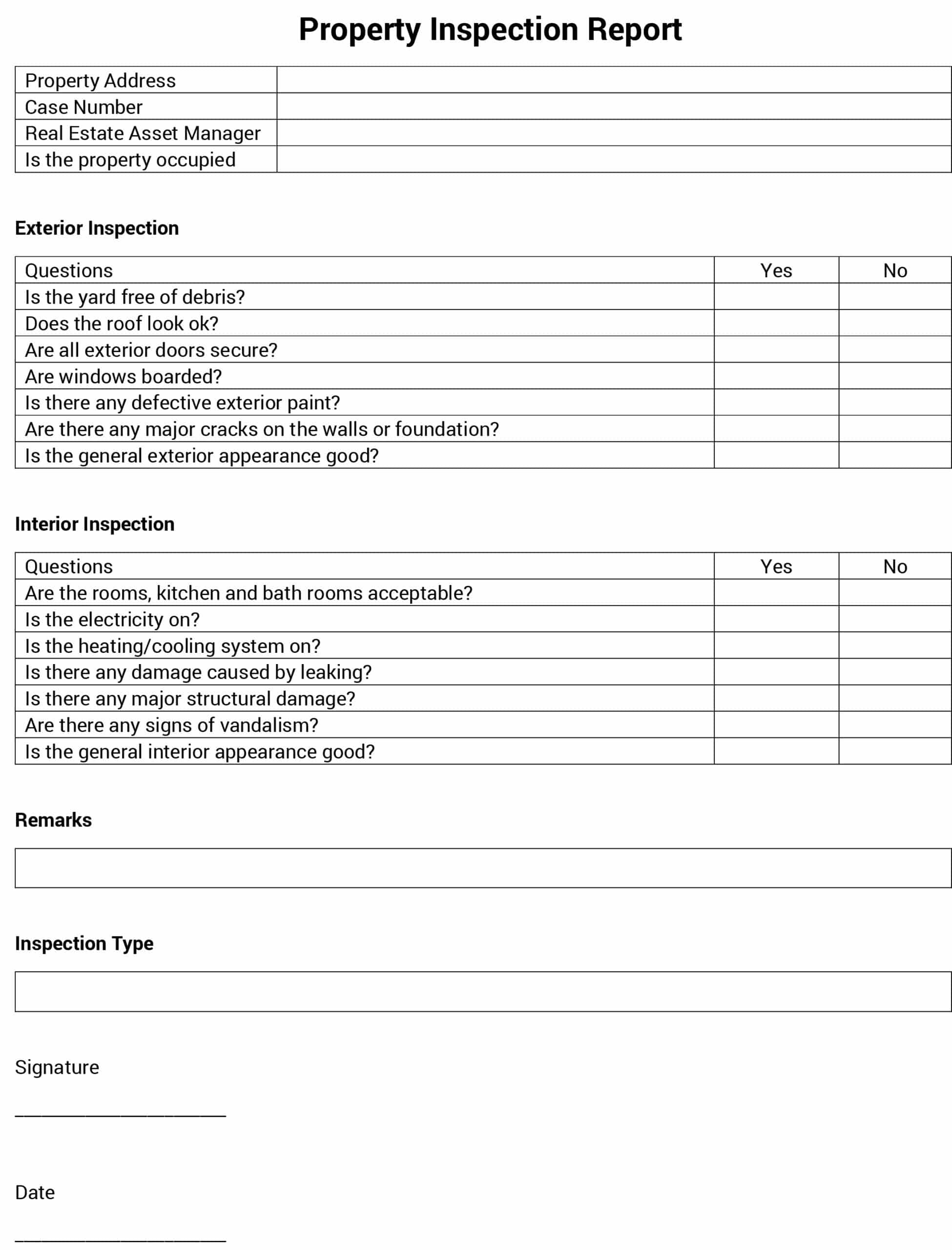 Printable Free Electrical Inspection Forms