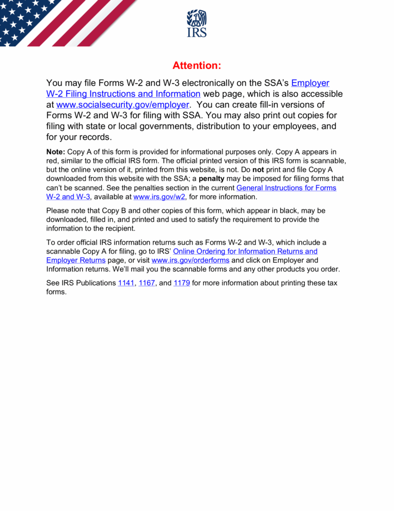 Free IRS Form W 2 Wage And Tax Statement PDF EForms