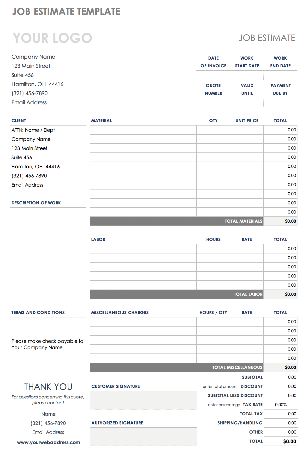 Free Job Proposal Templates Smartsheet
