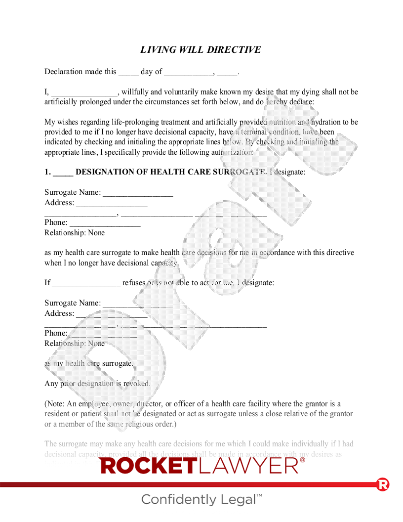 Free Kentucky Living Will Template U0026 FAQs Rocket Lawyer