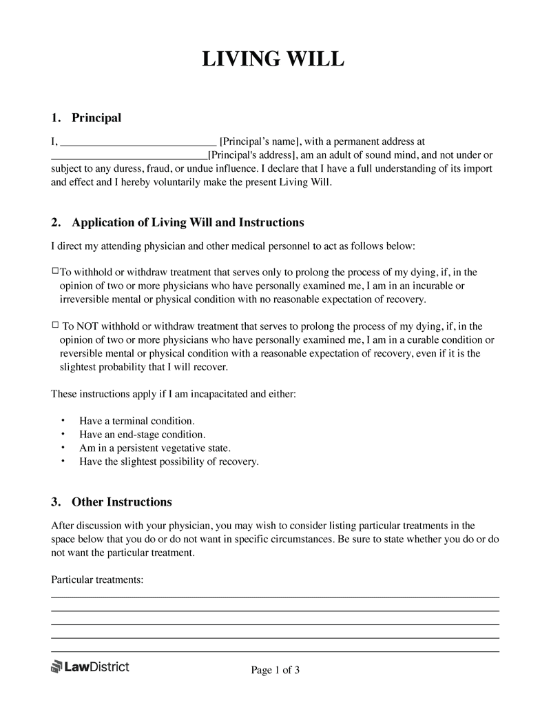 Free Printable Last Will And Testament Blank Forms Tennessee